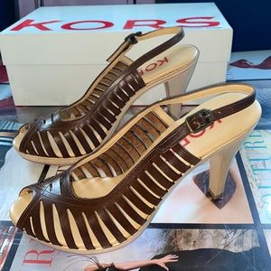 Michael Kors Sling Back Dark Brown heel sandal 7